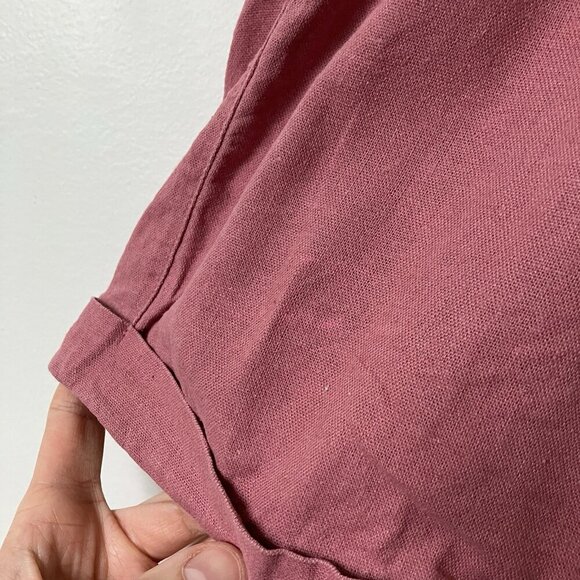 Frank by Frank & Oak Shorts Womens XL Pink Linen Blend Pull On Elastic Waist - Picture 5 of 12